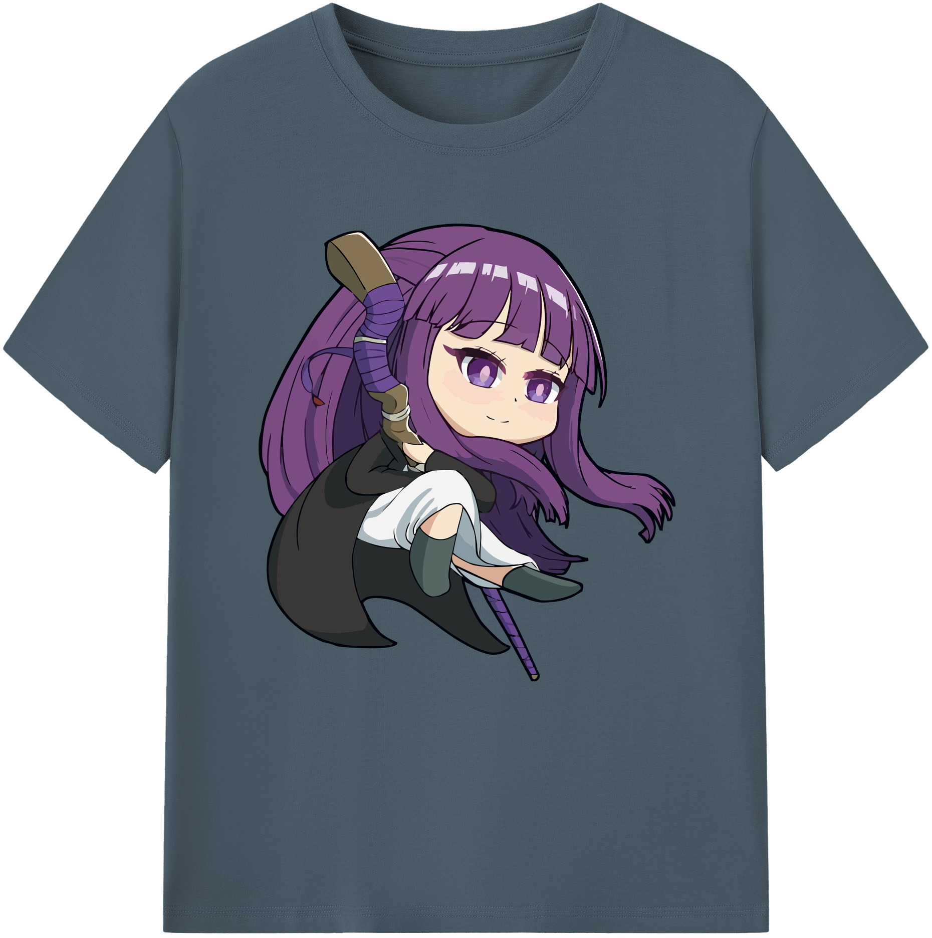 （画像用） 葬送のフリーレン Frieren 綿100％半袖Tシャツ（フロントプリント）